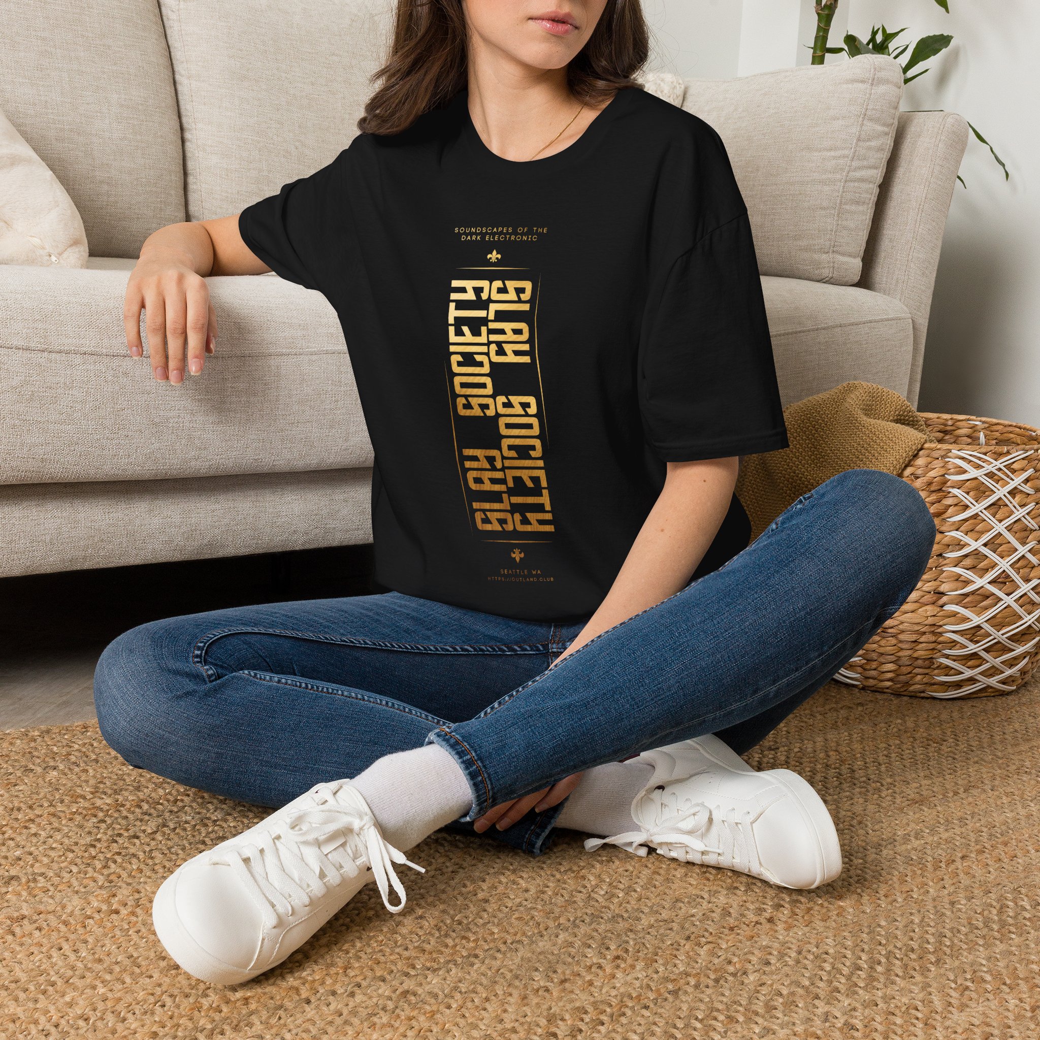 OUTLAND Slay Society T-Shirt Gold Geometric - Image 3